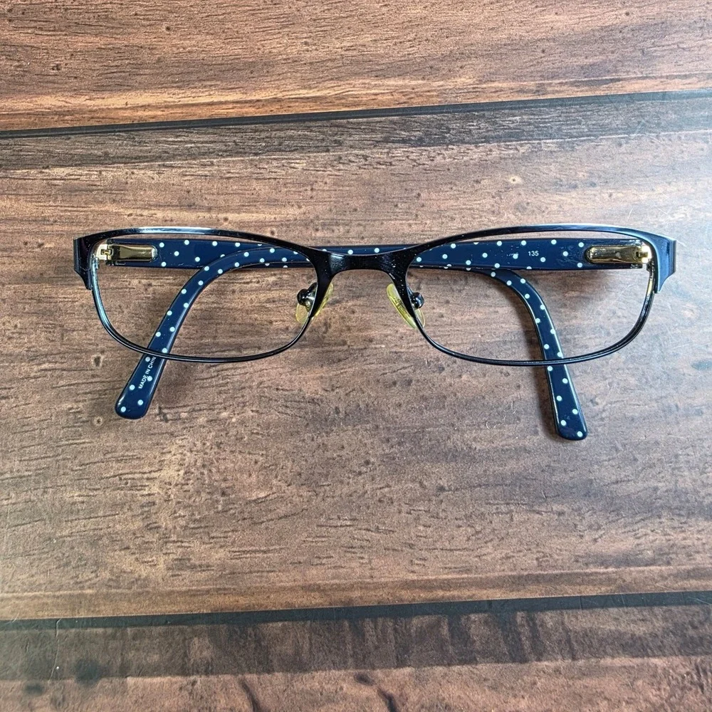 Kate Spade New York  Black Frame Polka Dot Temples‎ 52-17